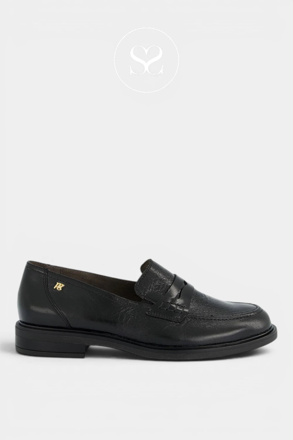 Paul Green Black Leather Penny Loafers 1251-020 for Women in Ireland