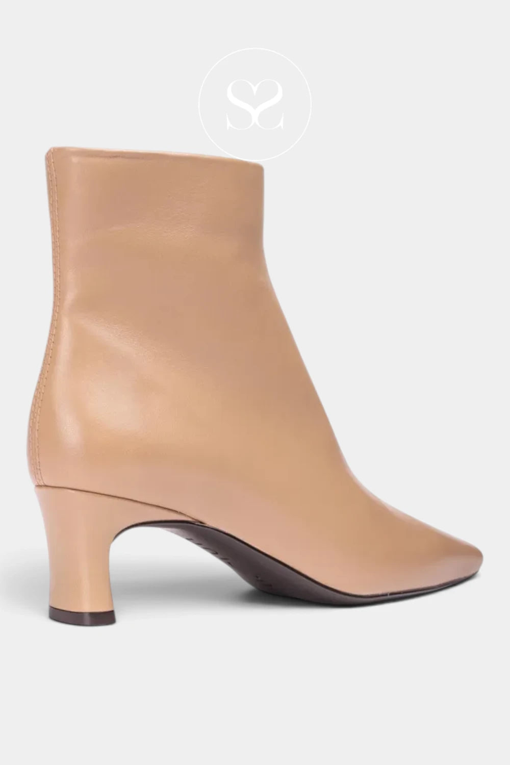 Unisa Beige Heeled Ankle Boot - Jepo