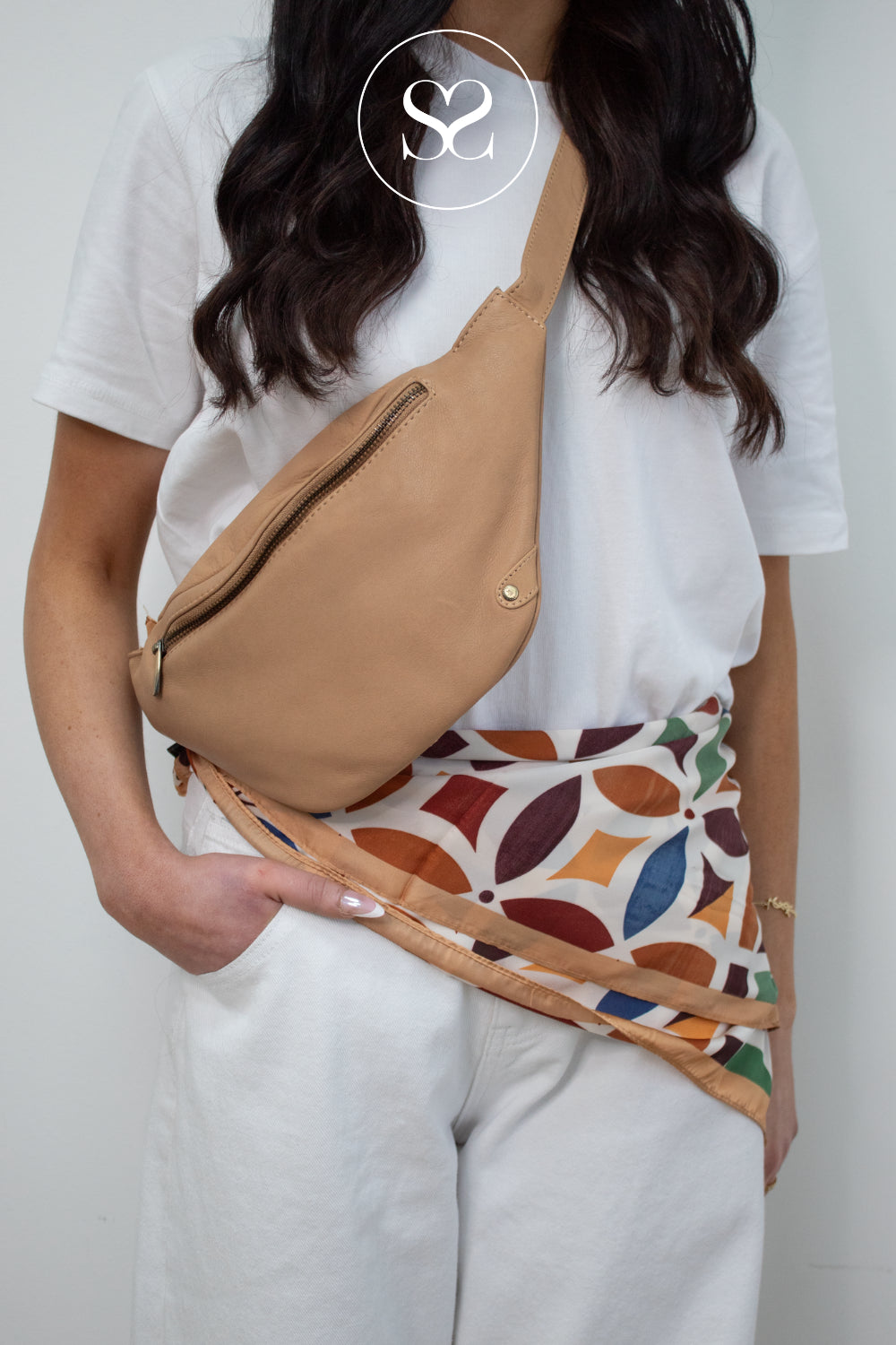 depeche 12556 camel crossbody bum bag