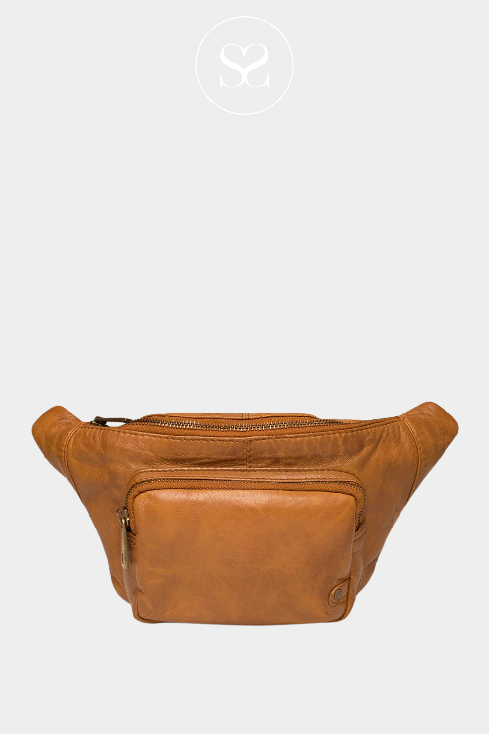 depeche 13396 brown leather crossbody bum bag