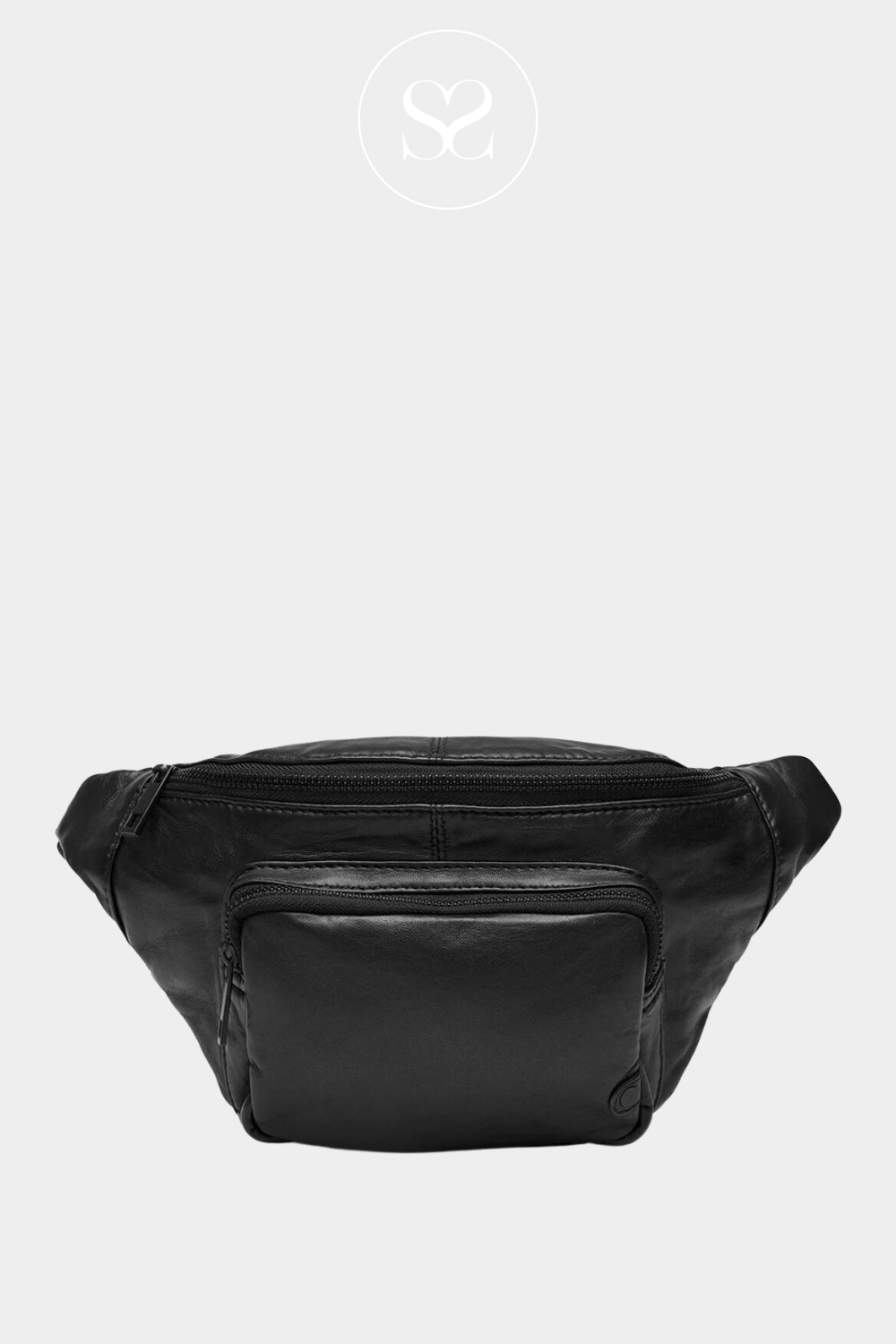 Black leather crossbody bum bag from Depeche