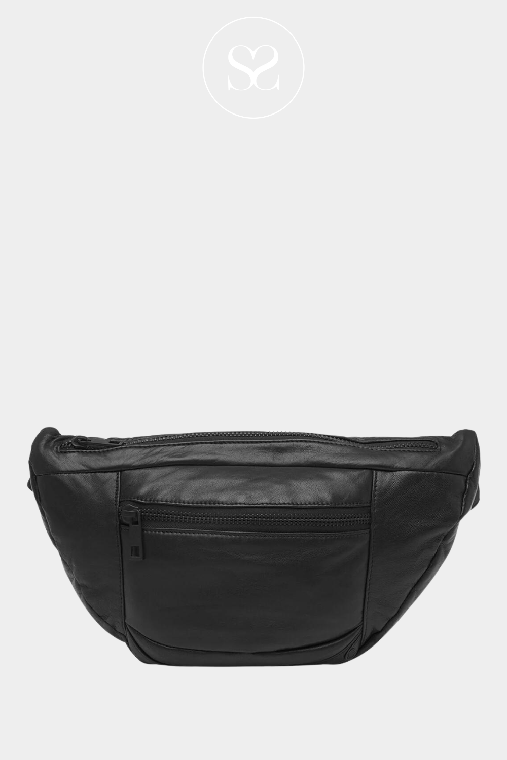 Depeche crossbody bum bag in black leather