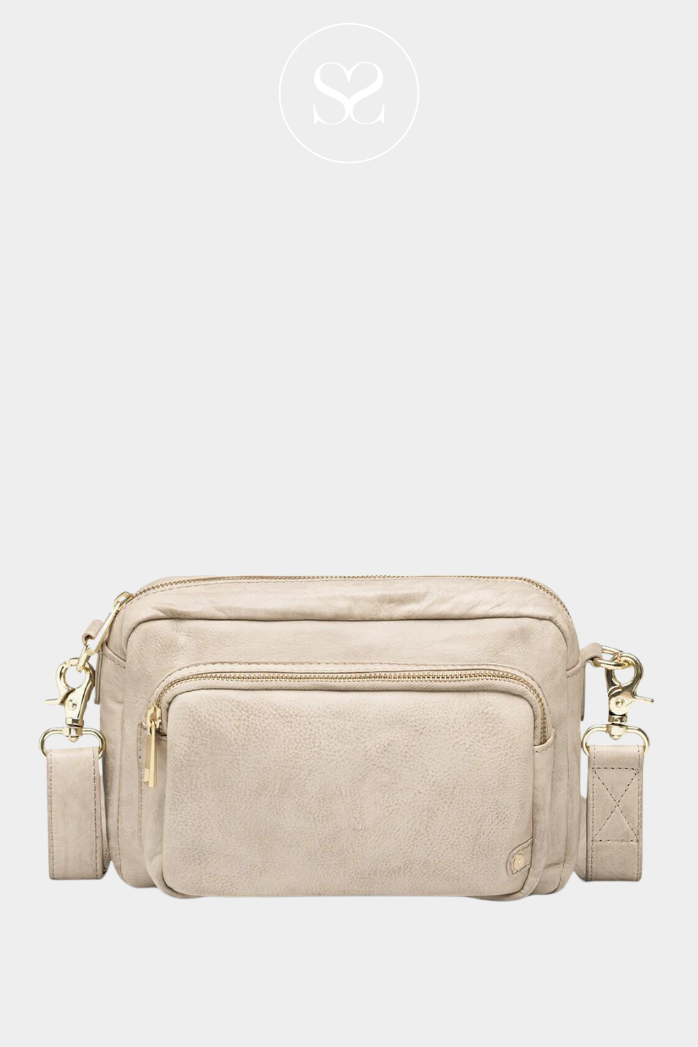 soft leather crossbody bag in sand from Depeche