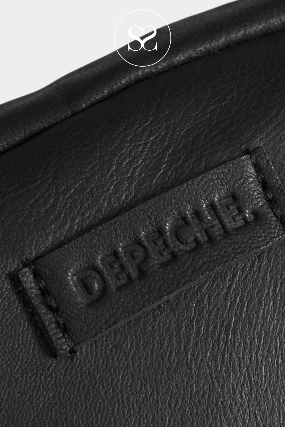 DEPECHE 15818 BLACK LEATHER CROSSBODY PHONE BAG