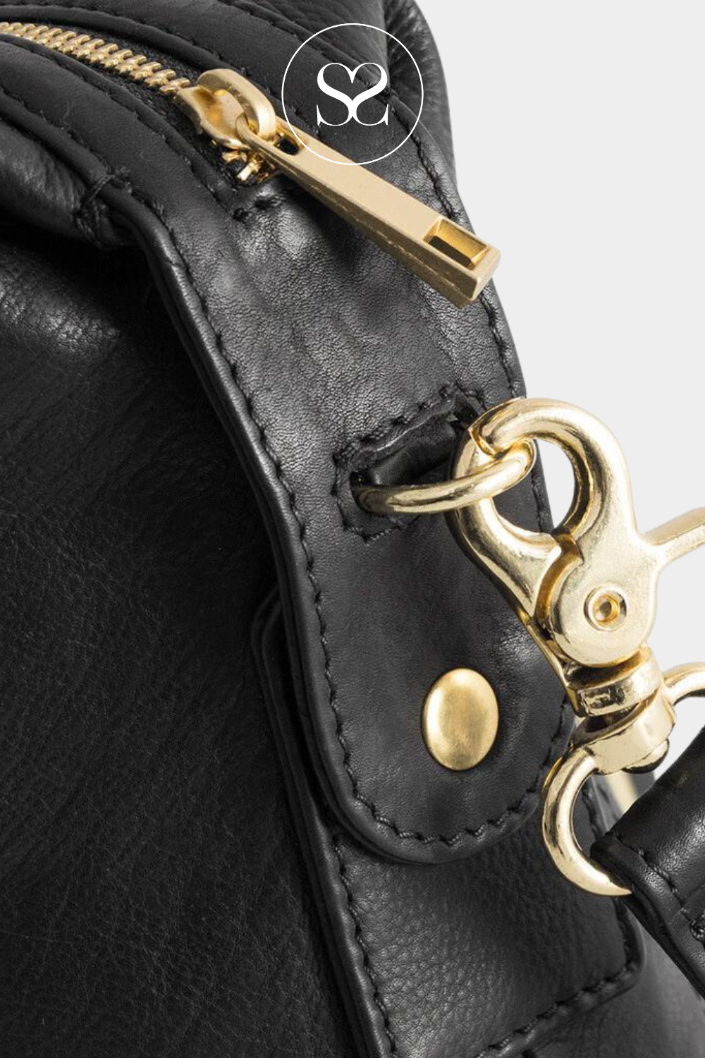 depeche black bag with gold details