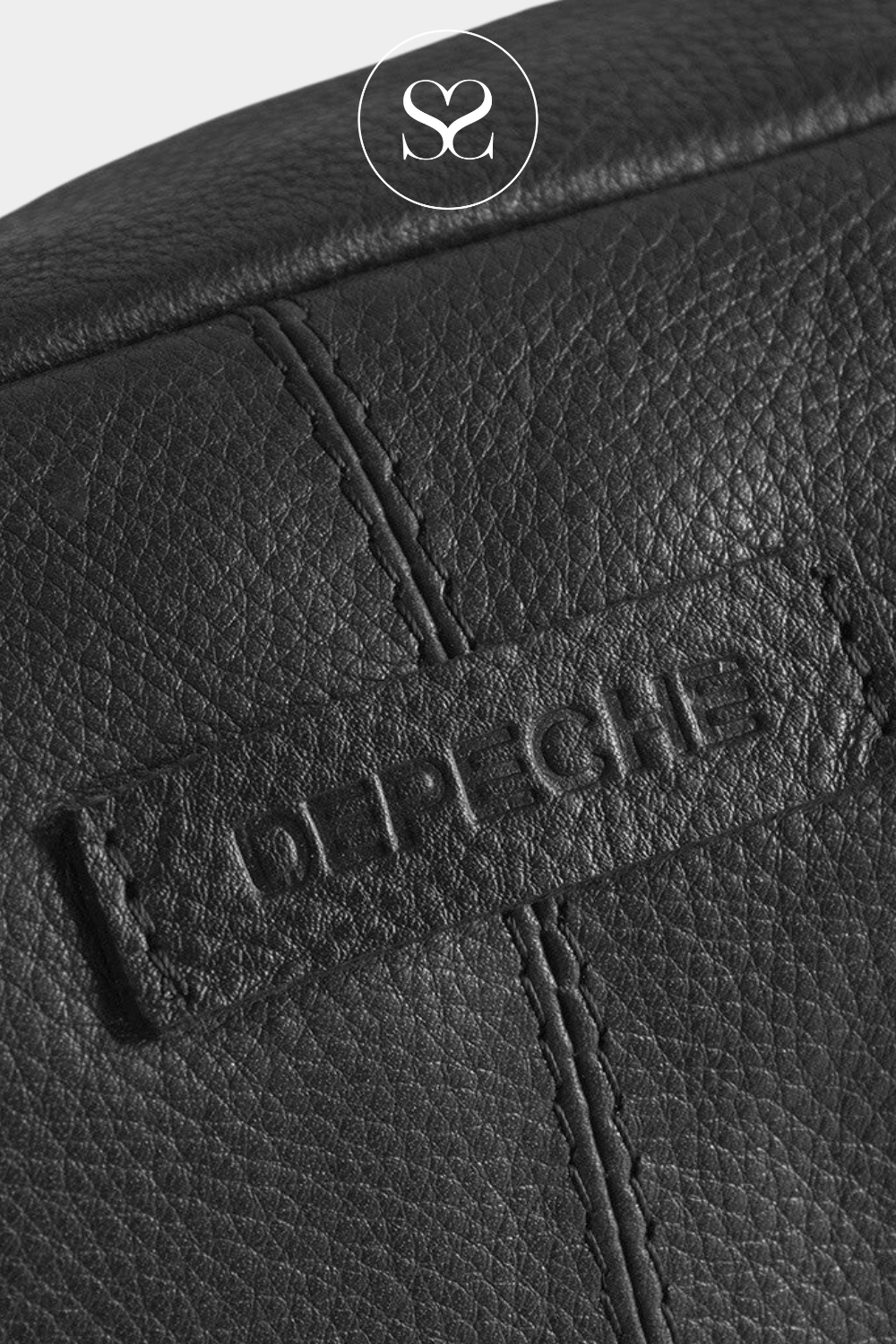 DEPECHE 16202 BLACK LEATHER CROSSBODY BUMBAG