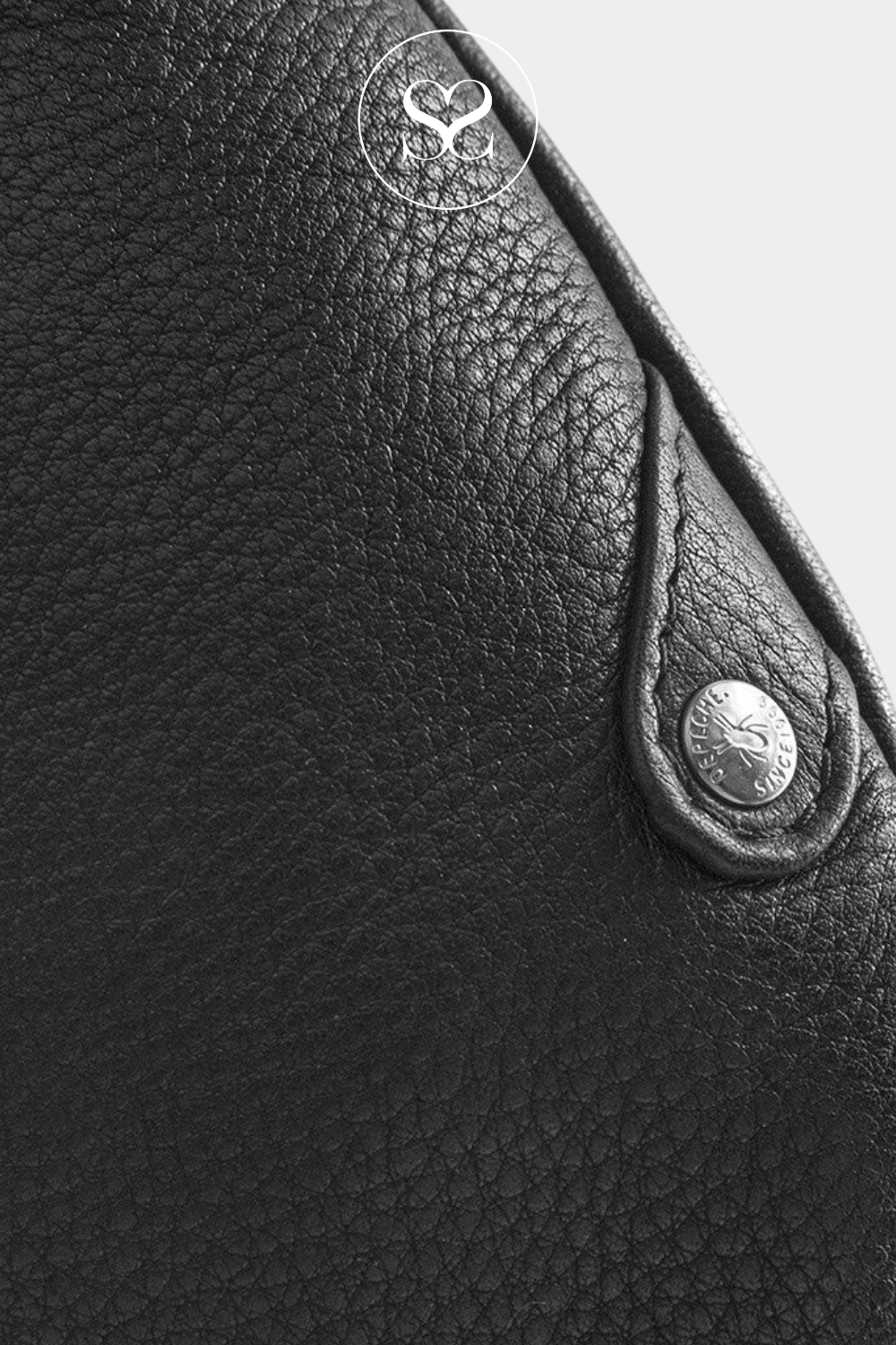 DEPECHE 16202 BLACK LEATHER CROSSBODY BUMBAG
