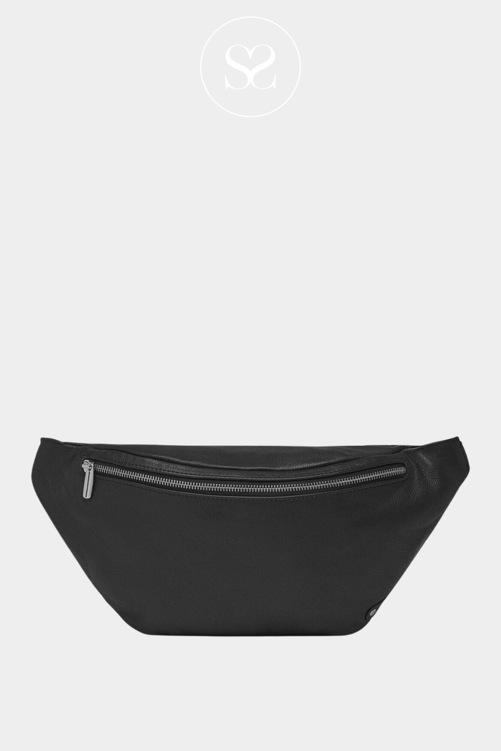 DEPECHE 16202 BLACK LEATHER CROSSBODY BUMBAG