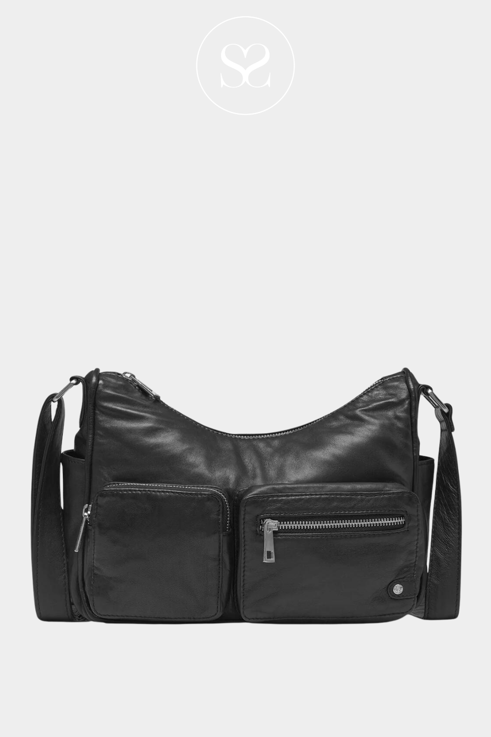 Depeche 16278 black leather shoulder bag
