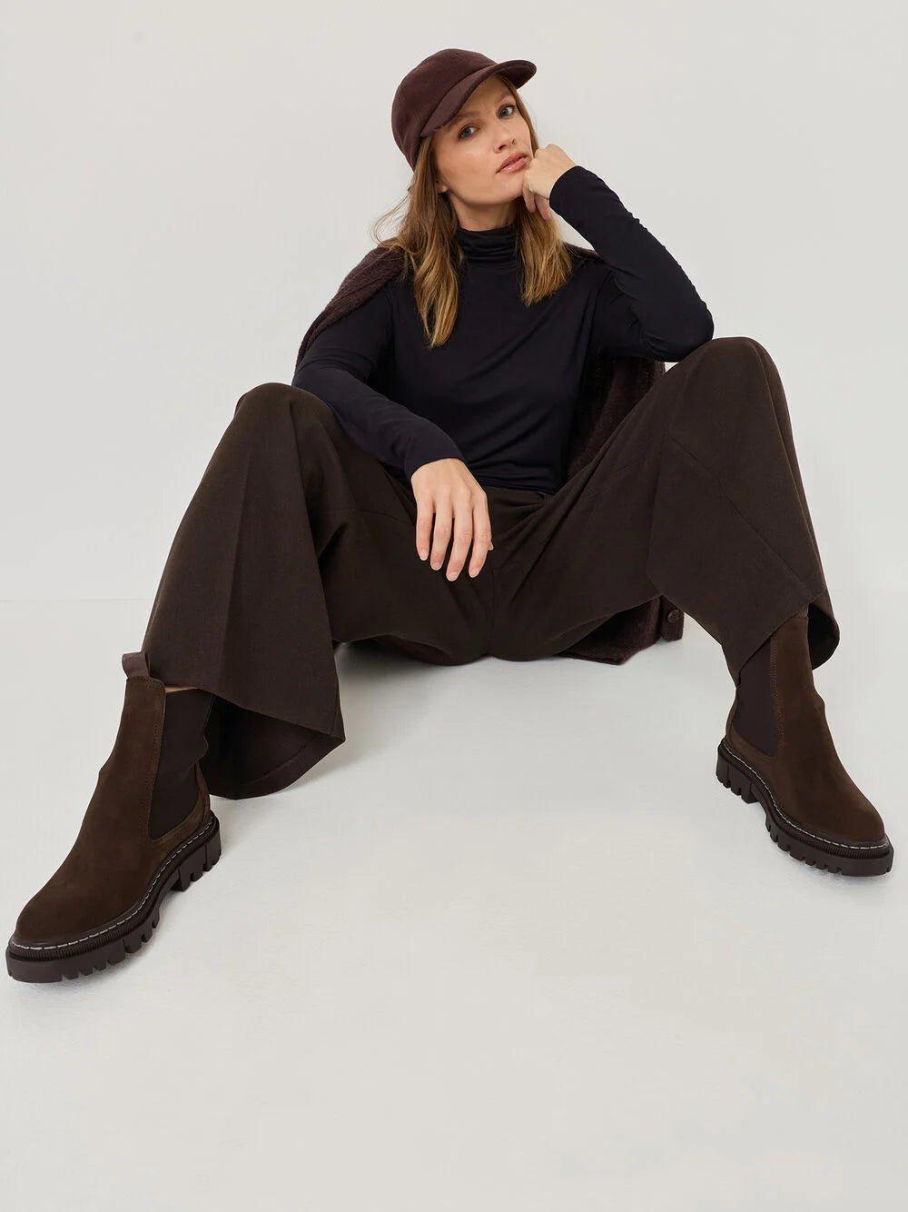 TAMARIS BROWN LEATHER SUEDE CHELSEA BOOTS - 1-25491-41 IRELAND