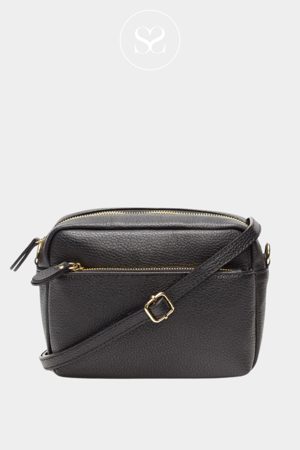 elie beaumont crossbody town bag in black leather