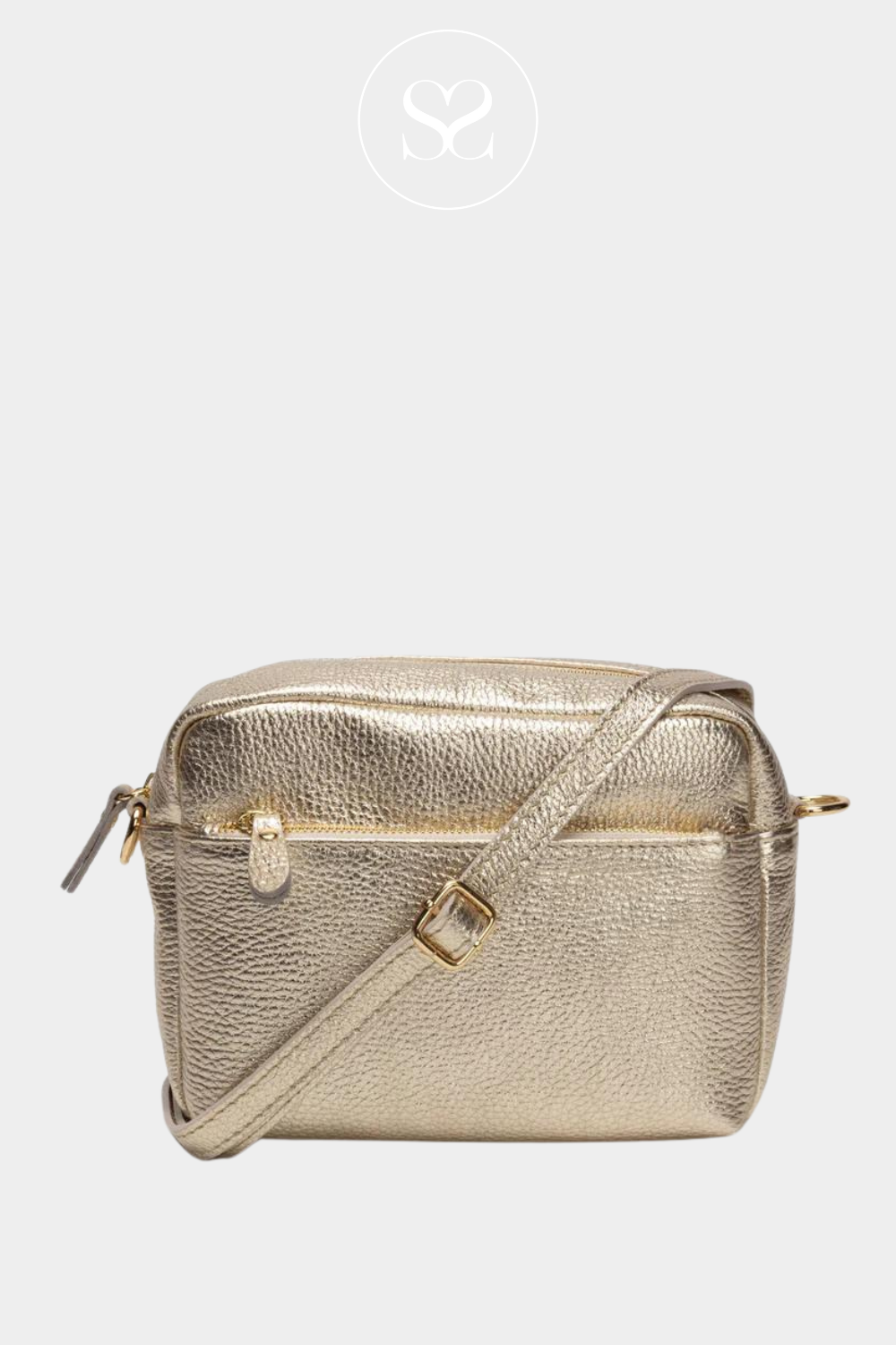 elie beaumont crossbody town bag in gold leather