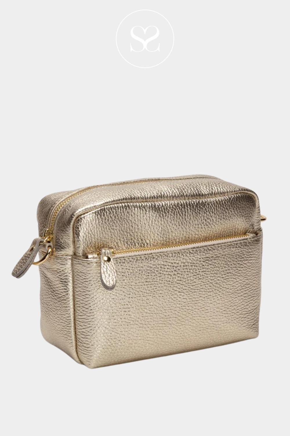 metallic gold leather crossbody bag / handbag