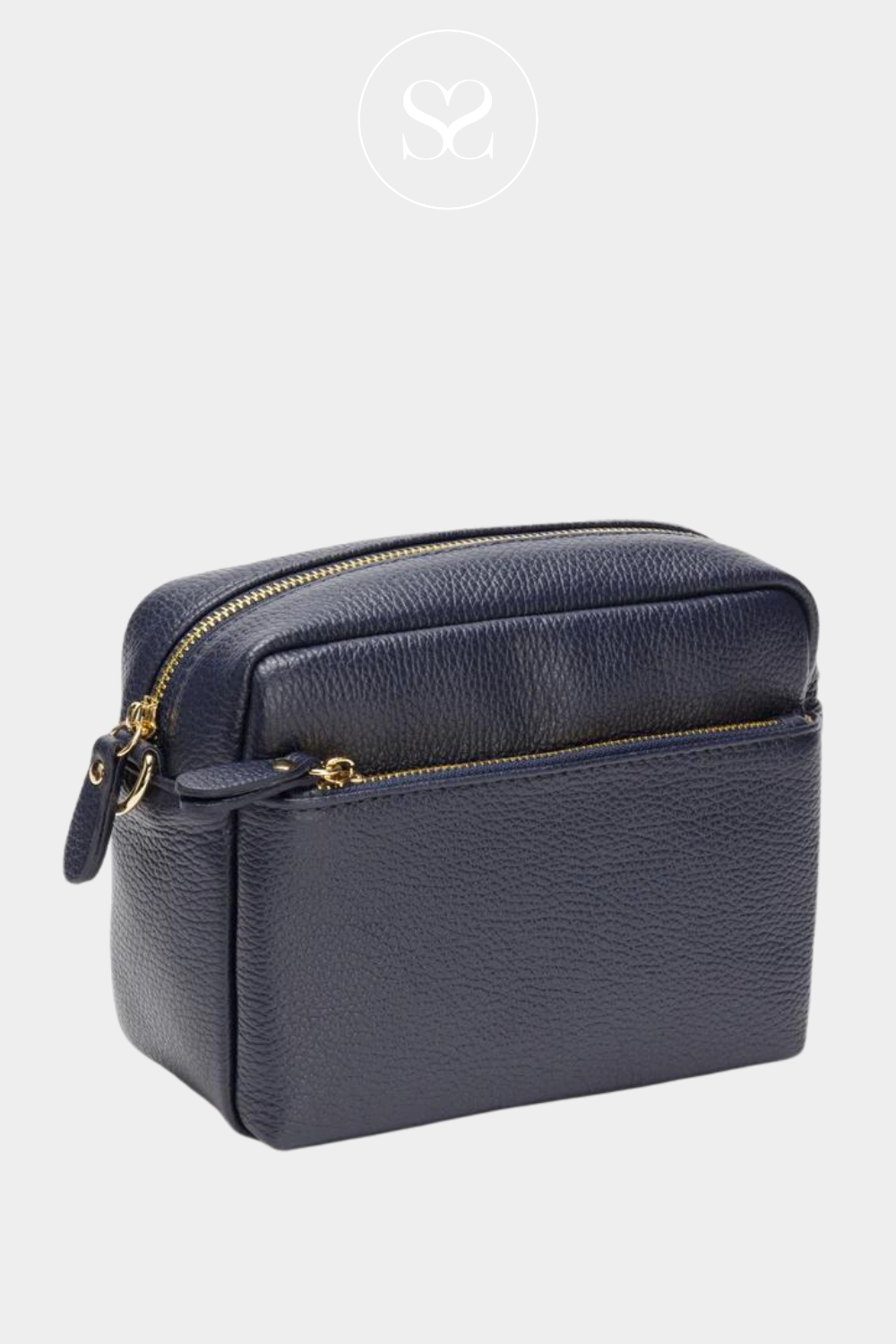 navy leather handbag for everyday - crossbody style
