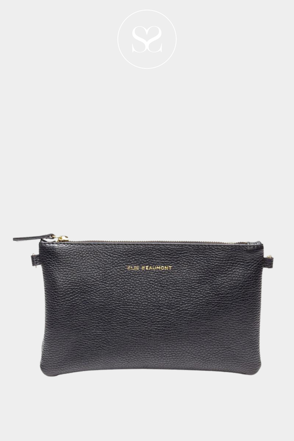 elie beaumont slimline pouch bag in black leather