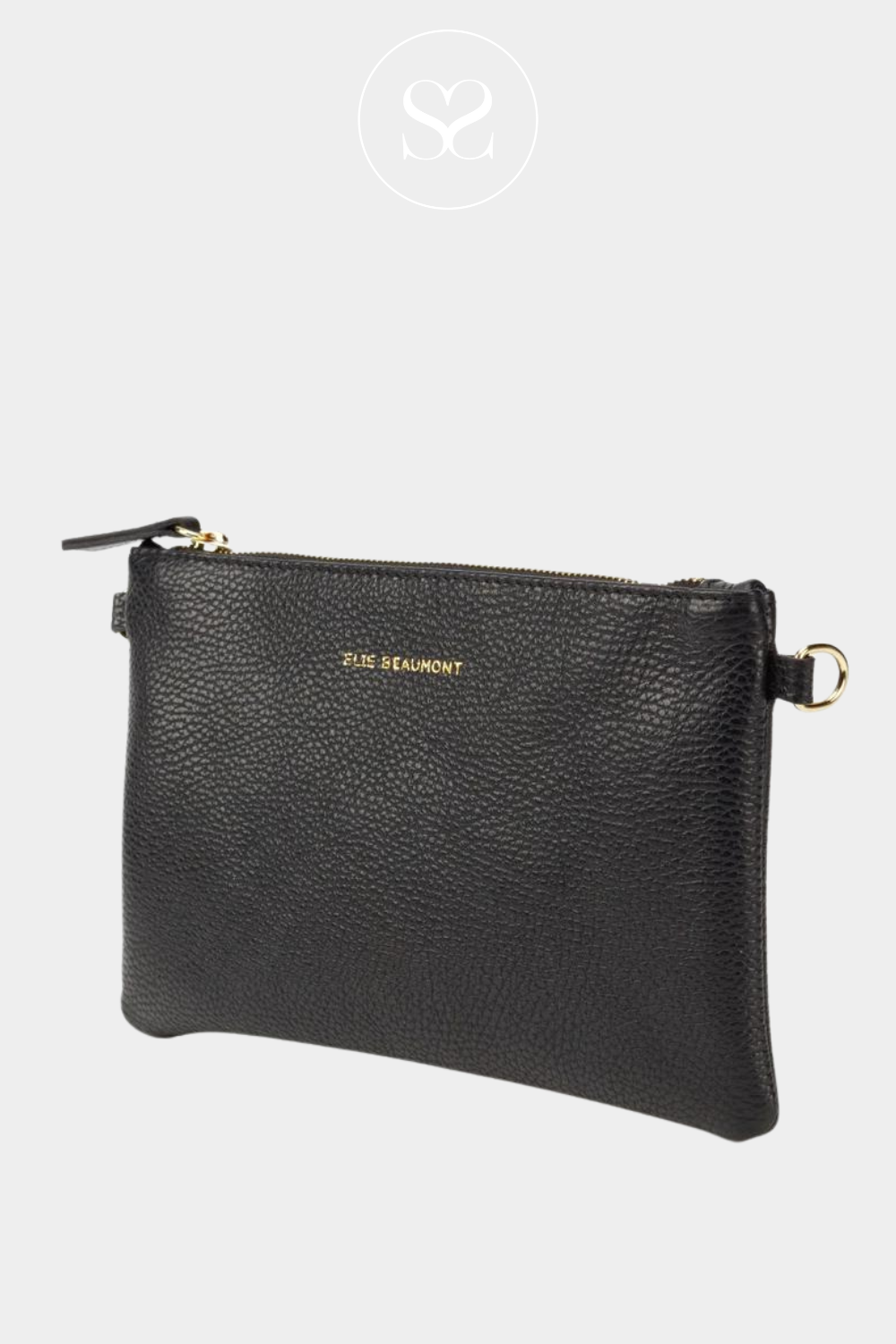 slimline wristlet from Elie Beaumont in Black Leather