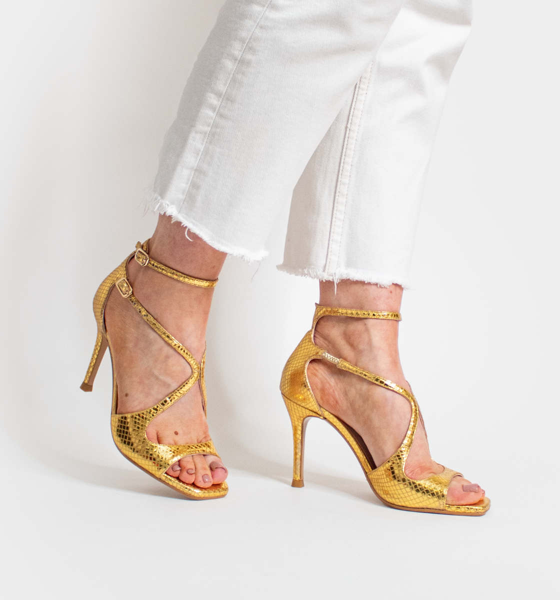 AND/OR Mimie Leather High Heel Platform Sandals, Off White at John Lewis &  Partners