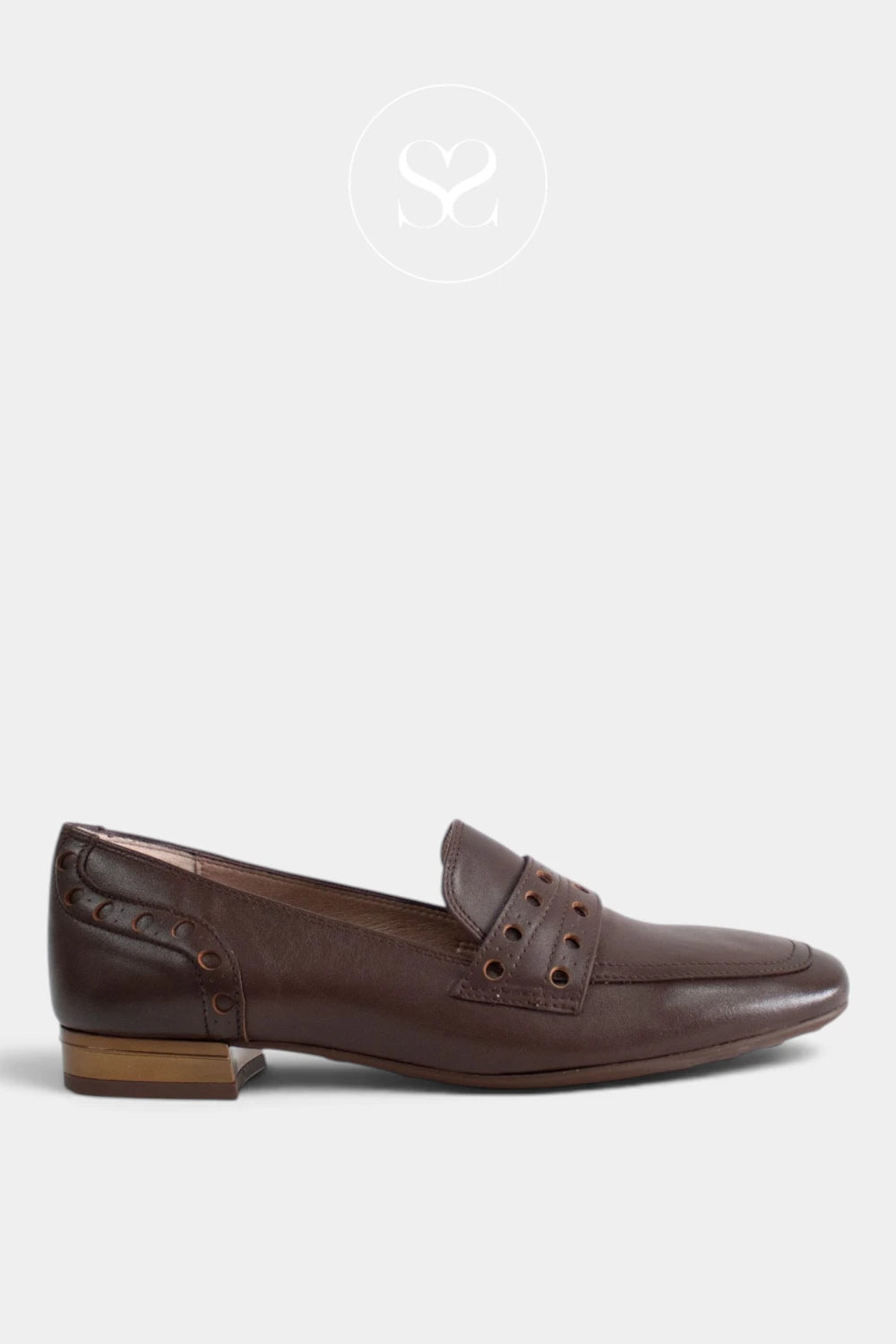 Hispanitas Brown Block Heel Loafer HI265199