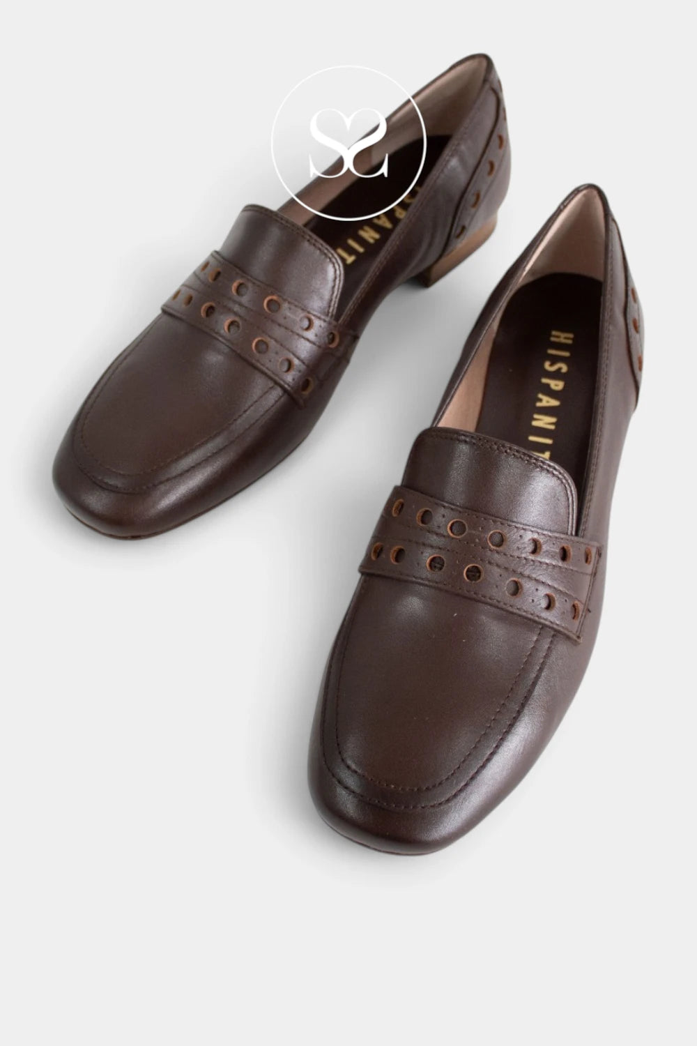 Hispanitas Brown Block Heel Loafer HI265199