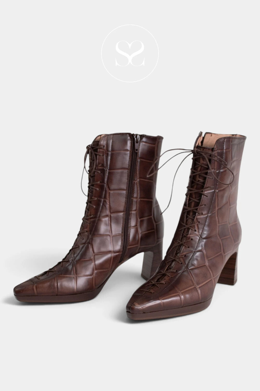 Hispanitas Brown Lace Up Ankle Boots HI265227