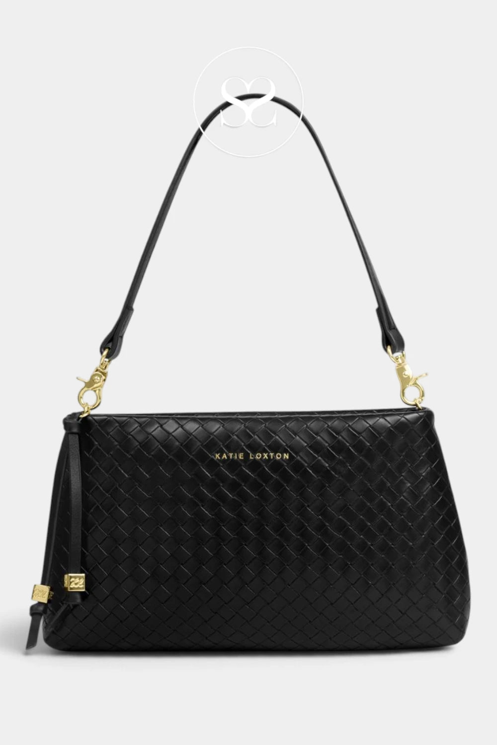 Katie Loxton Black Woven Small Shoulderbag - Nova for Women - Ireland
