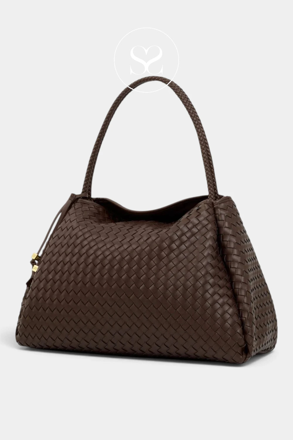 Katie Loxton Chocolate Brown Large Braided Tote Bag - Nova Large