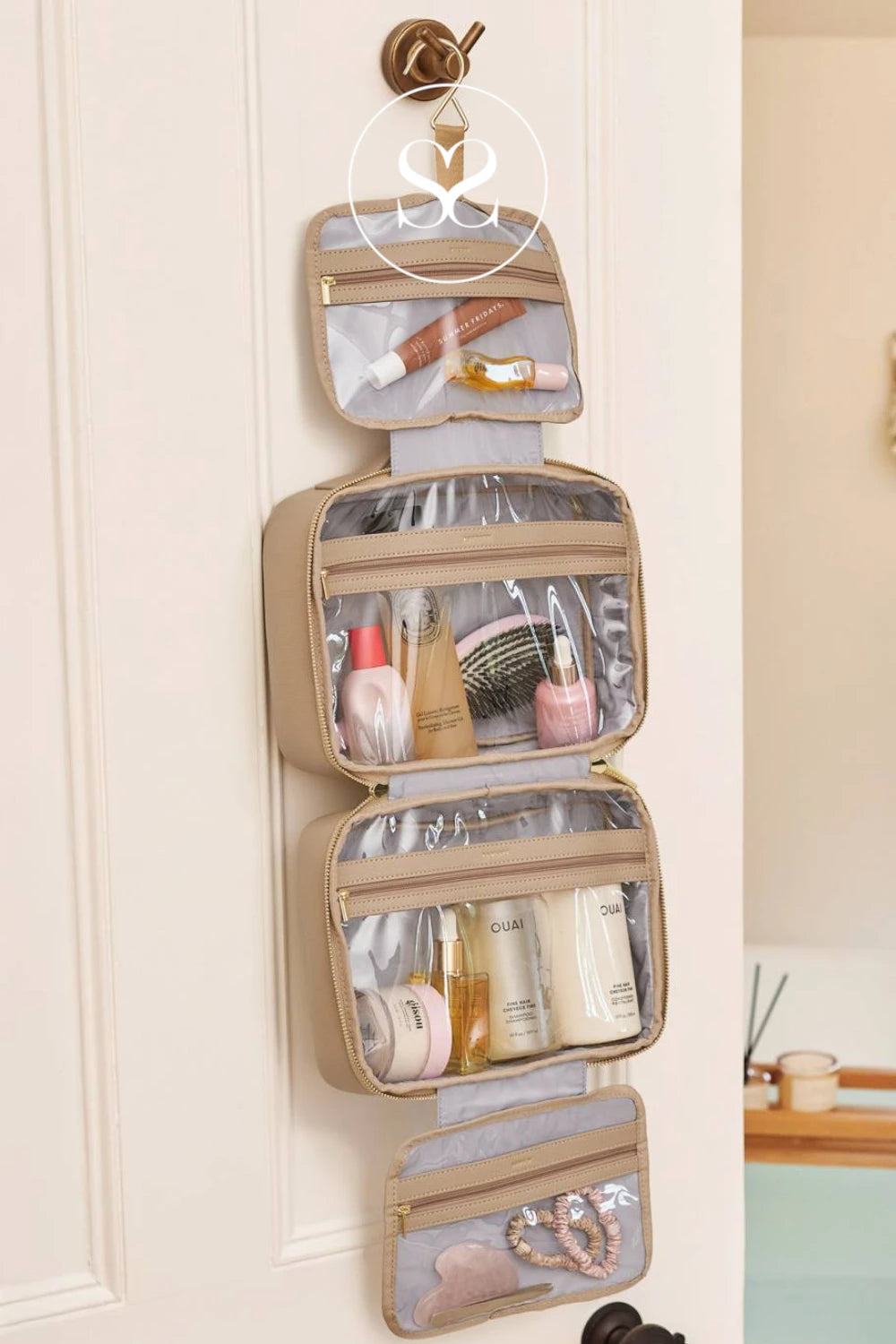 Katie Loxton Hanging Wash Bag - Taupe