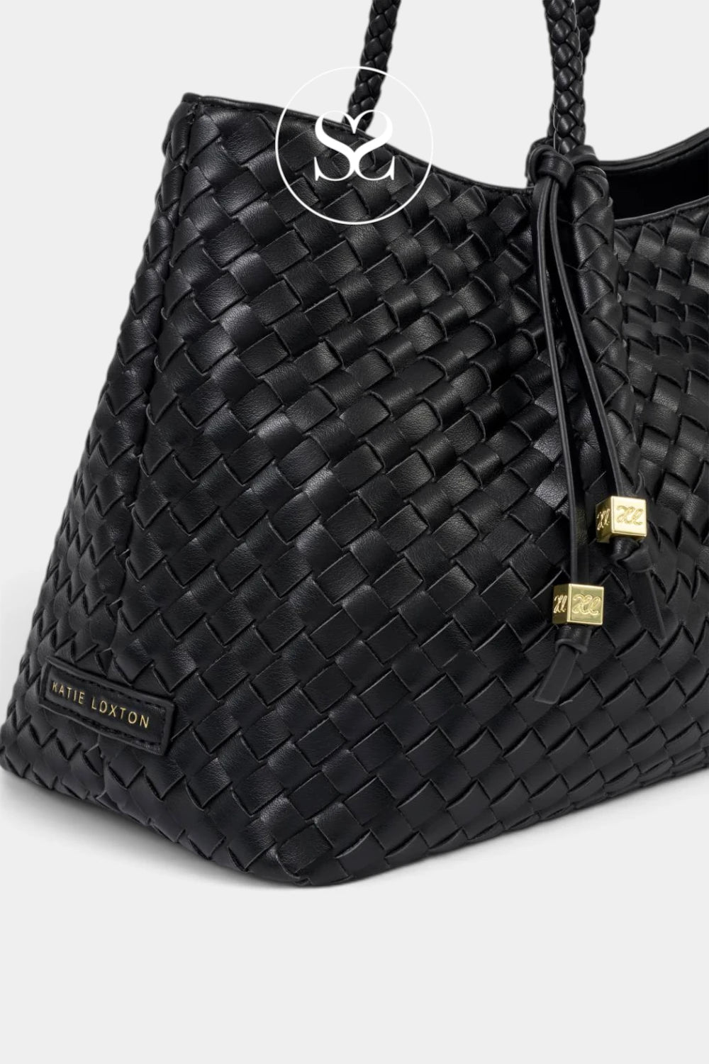 Katie Loxton Black Braided Shoulder Tote Bag - Nova