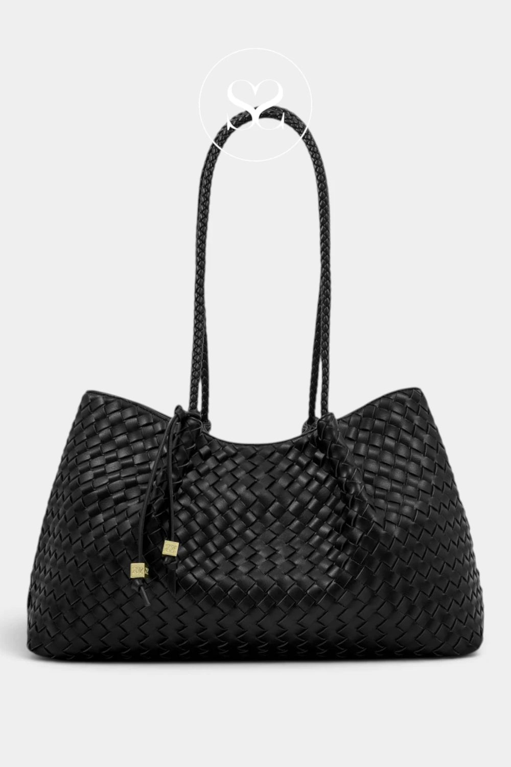 Katie Loxton Black Braided Shoulder Tote Bag - Nova for Women - Ireland