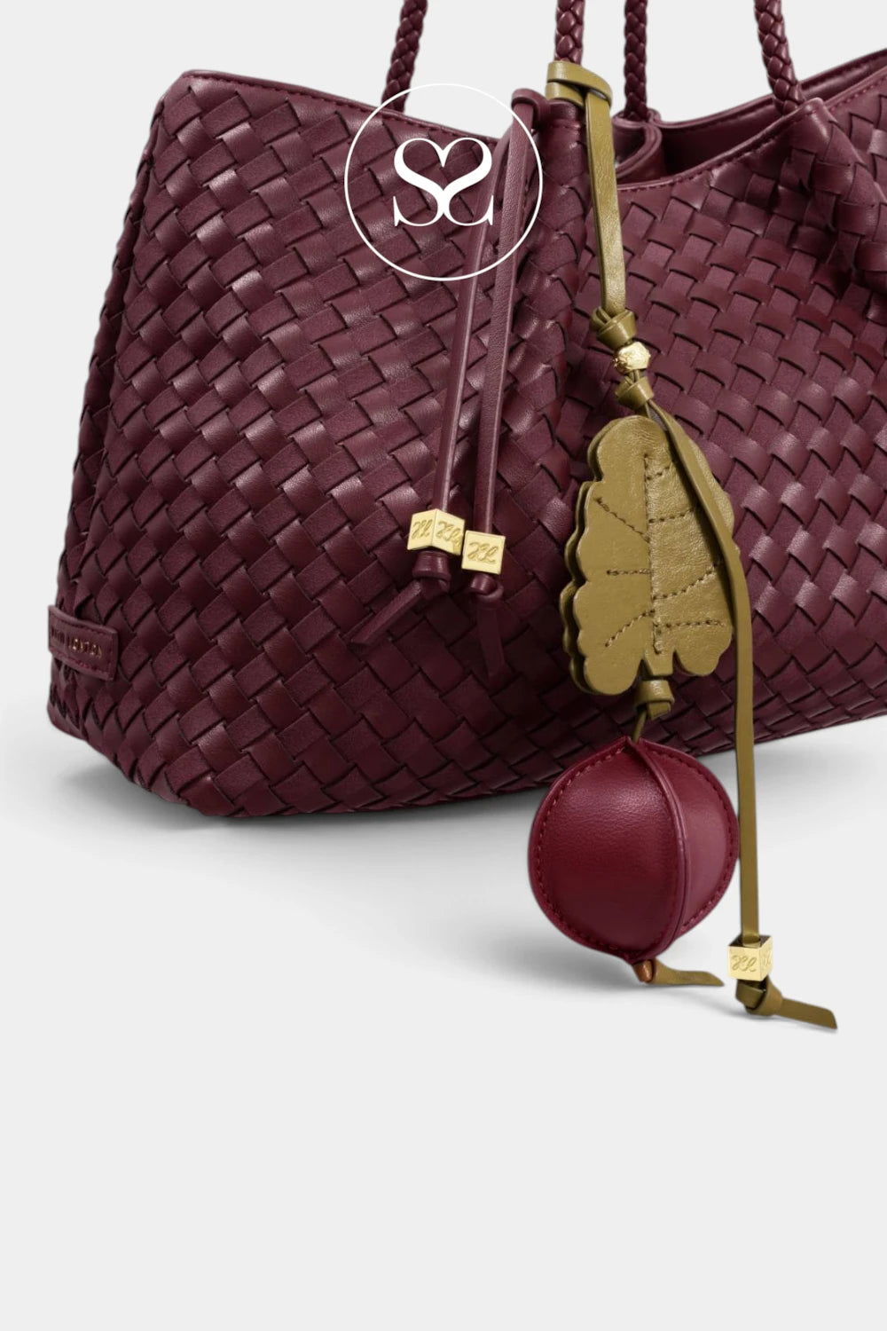 Katie Loxton Wine Braided Shoulder Tote Bag - Nova