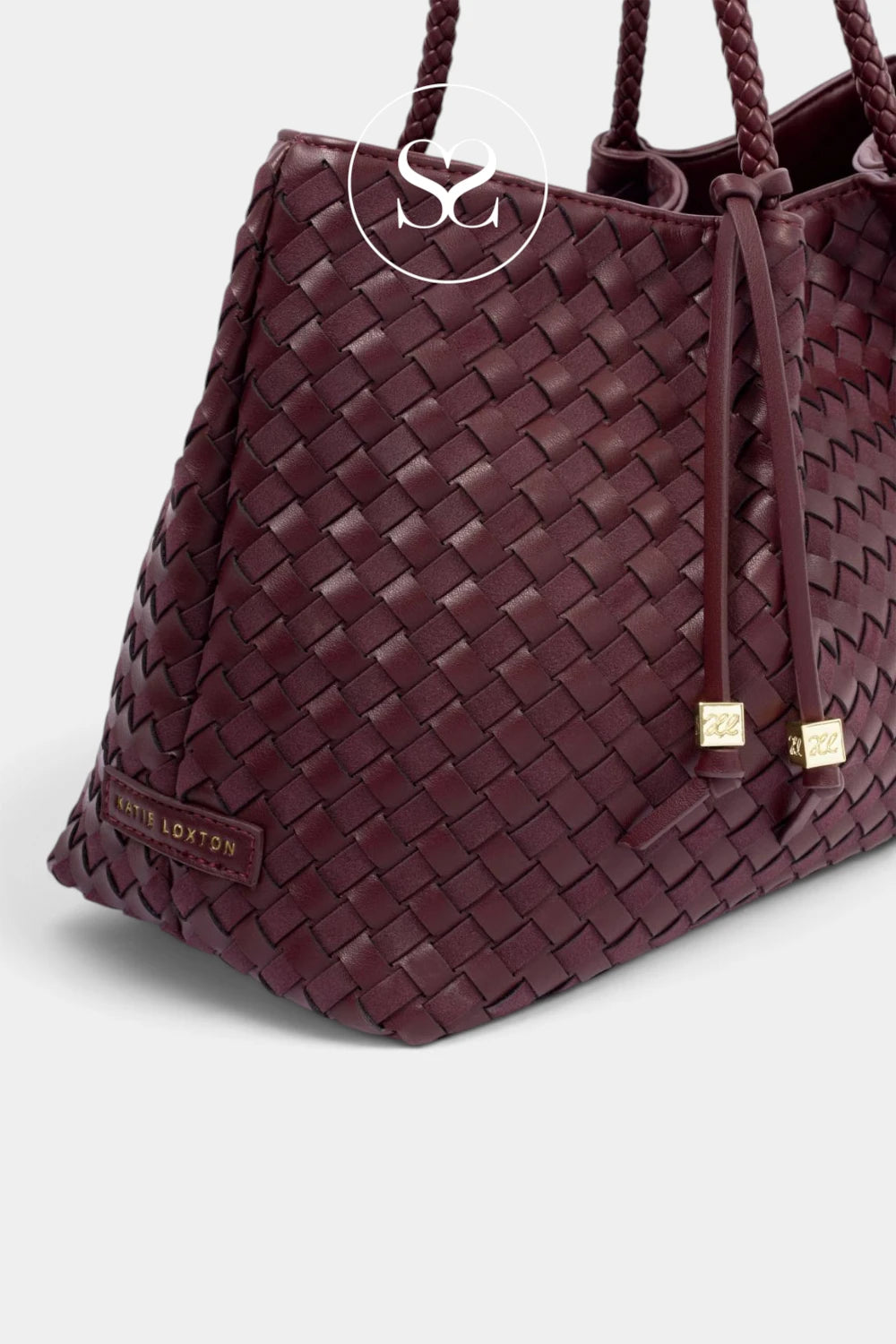 Katie Loxton Wine Braided Shoulder Tote Bag - Nova