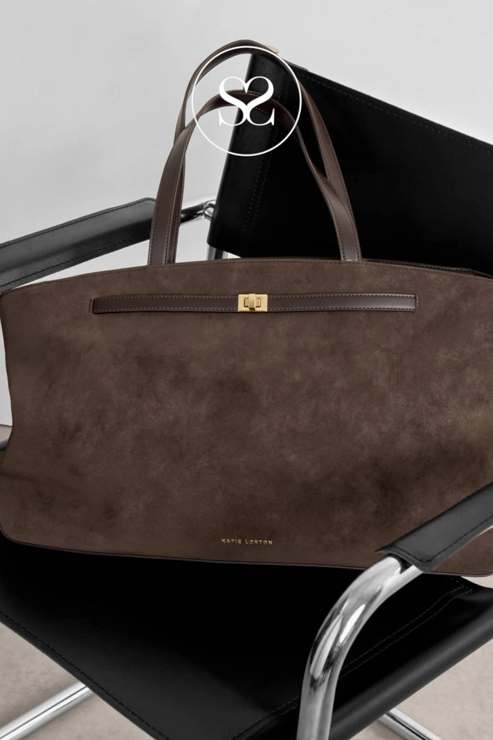 Katie Loxton Chocolate Suedette Tote Bag - Orin