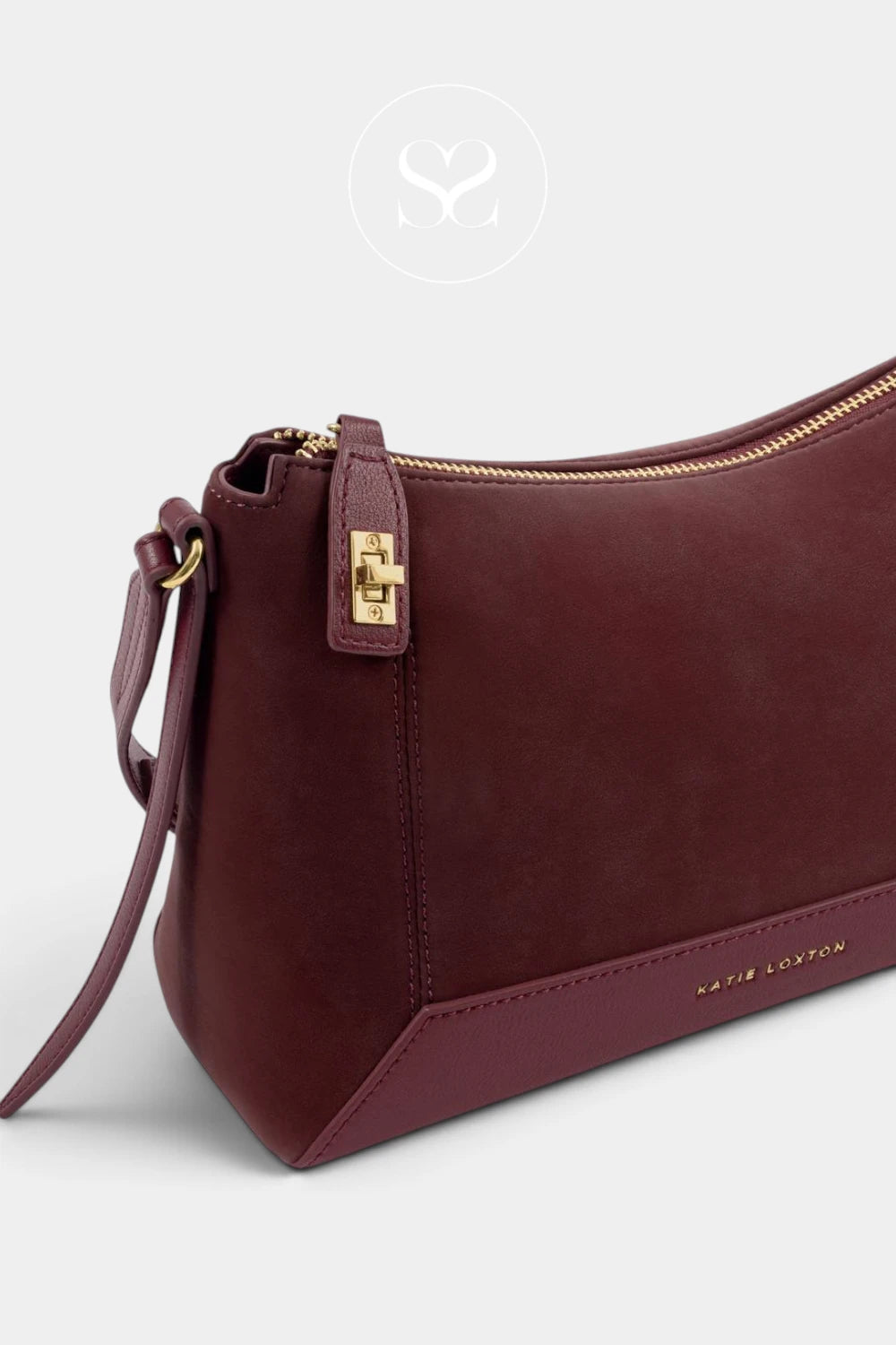 Katie Loxton Wine Suedette Crossbody Bag - Charlbury