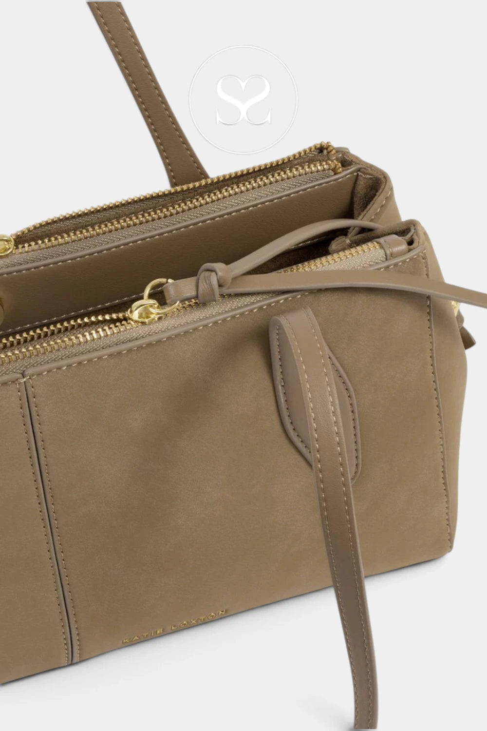 Katie Loxton Taupe Suedette Shoulderbag - Hattie