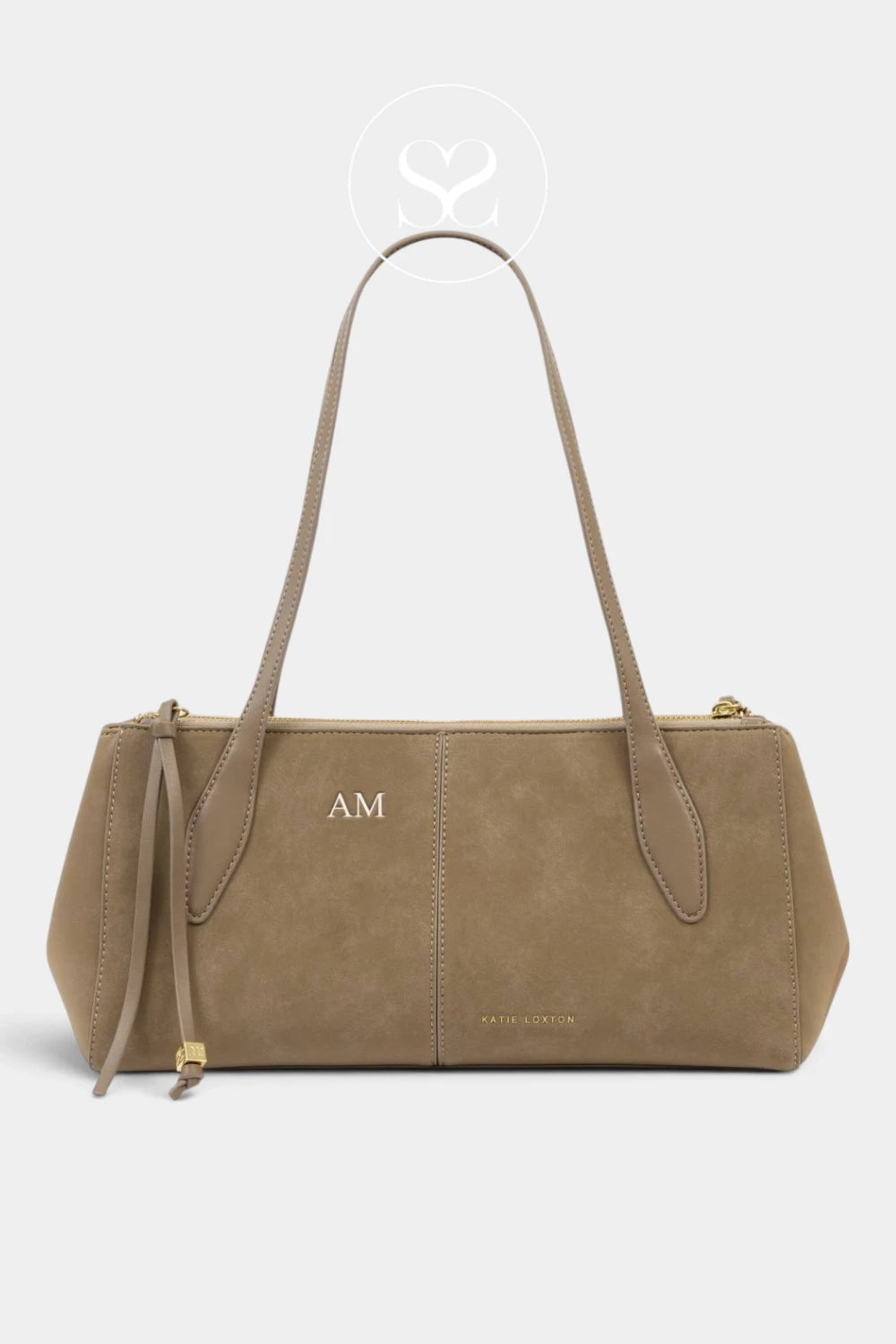 Katie Loxton Taupe Suedette Shoulderbag - Hattie for Women - Ireland