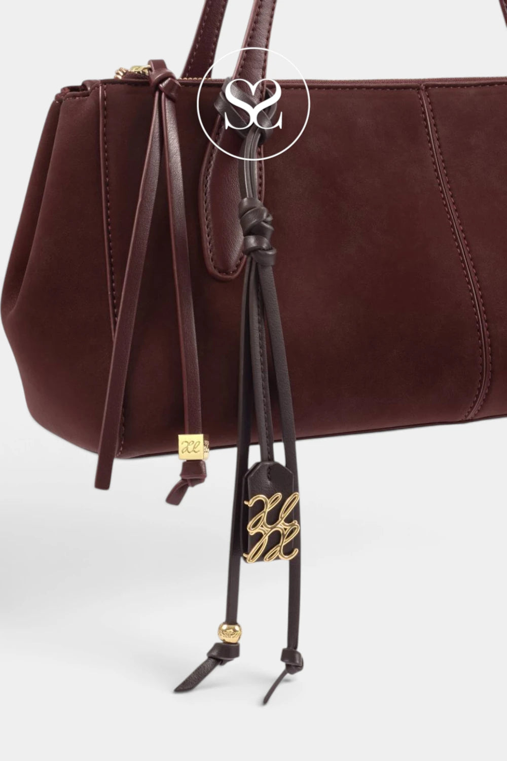 Katie Loxton Wine Suedette Shoulderbag - Hattie
