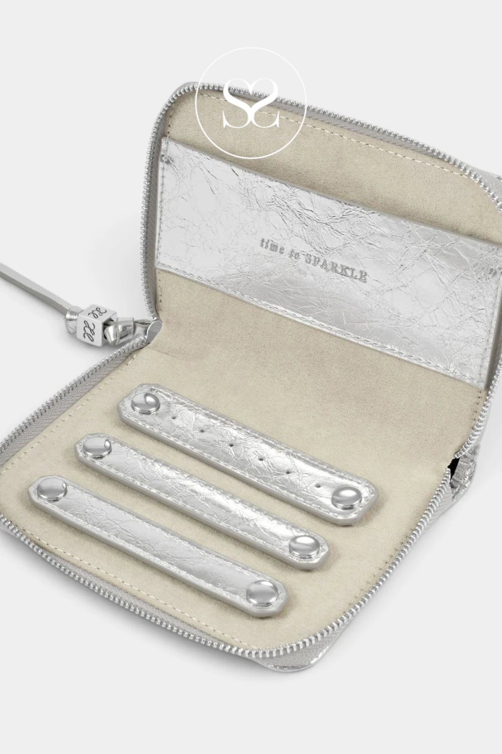 Katie Loxton Slim Jewellery Case - Silver