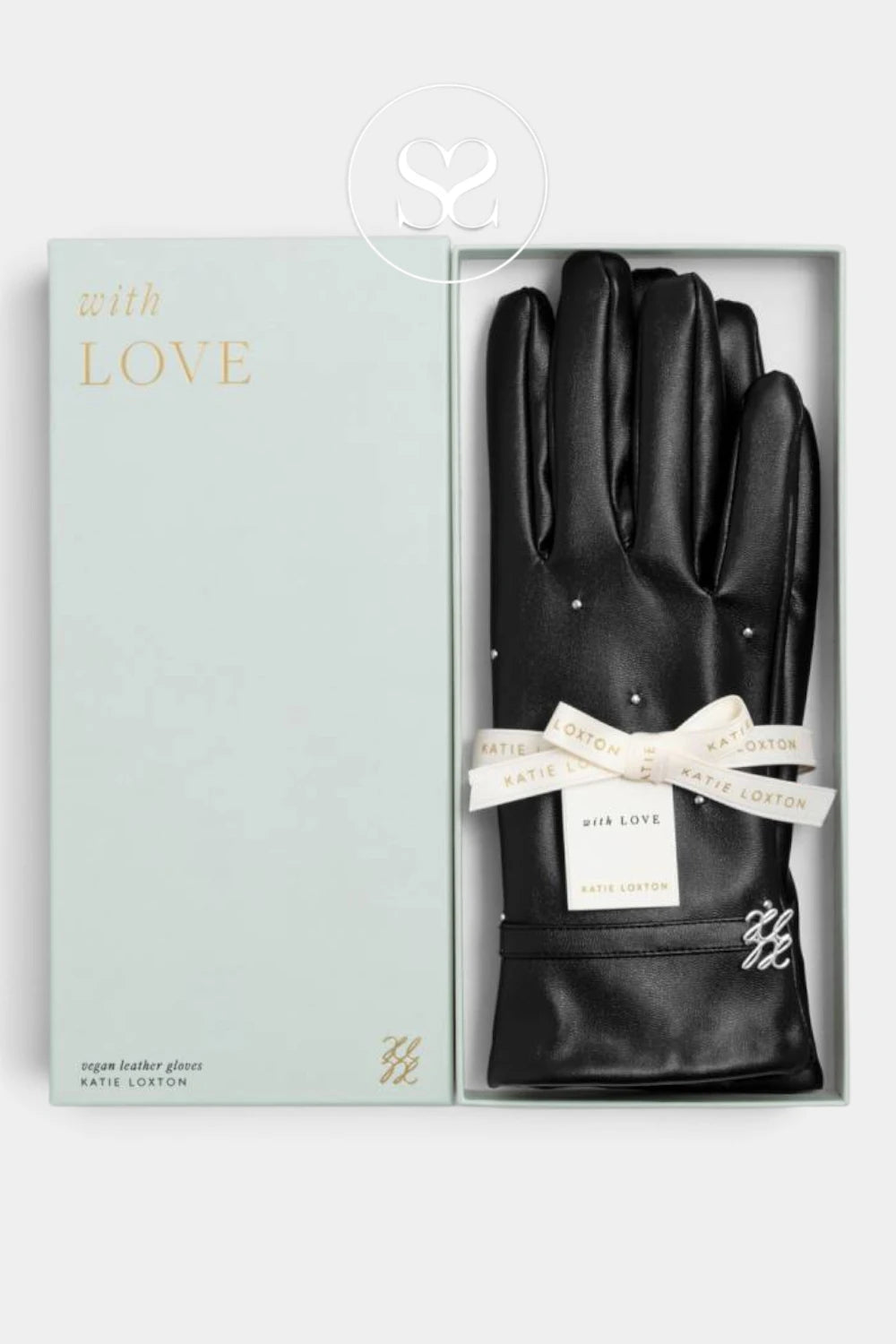 Katie Loxton Faux Leather Gloves - Black for Women - Ireland