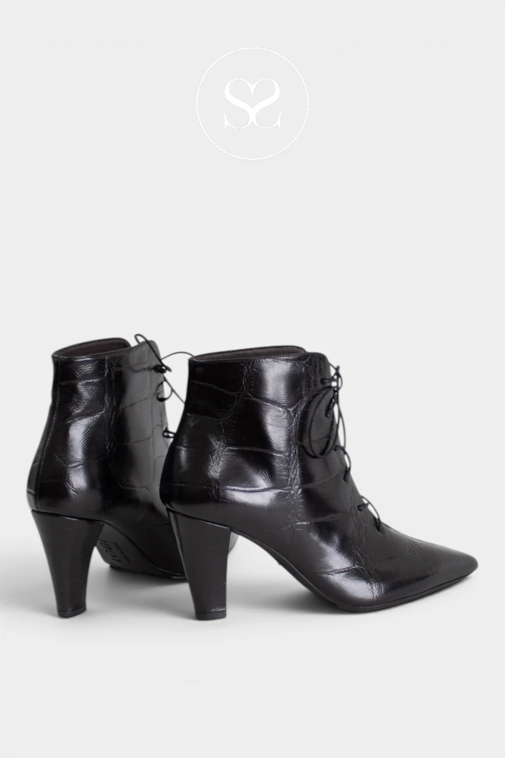 Lodi Black Lace-up Ankle Boots -Risole for women - Ireland