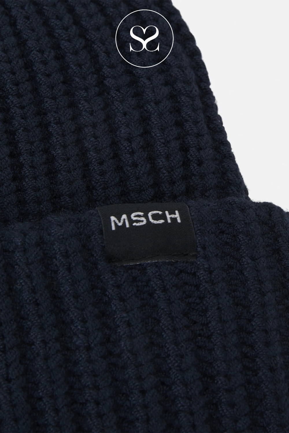 navy rachelle beanie hat from moss copenhagen