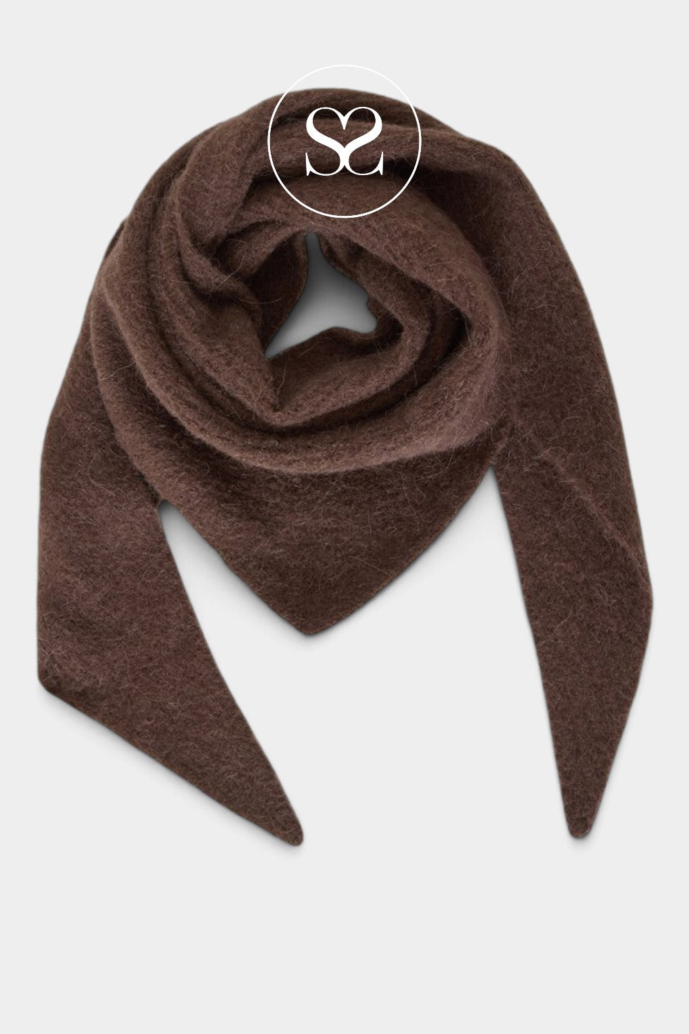 Moss Copenhagen brown triangle scarf