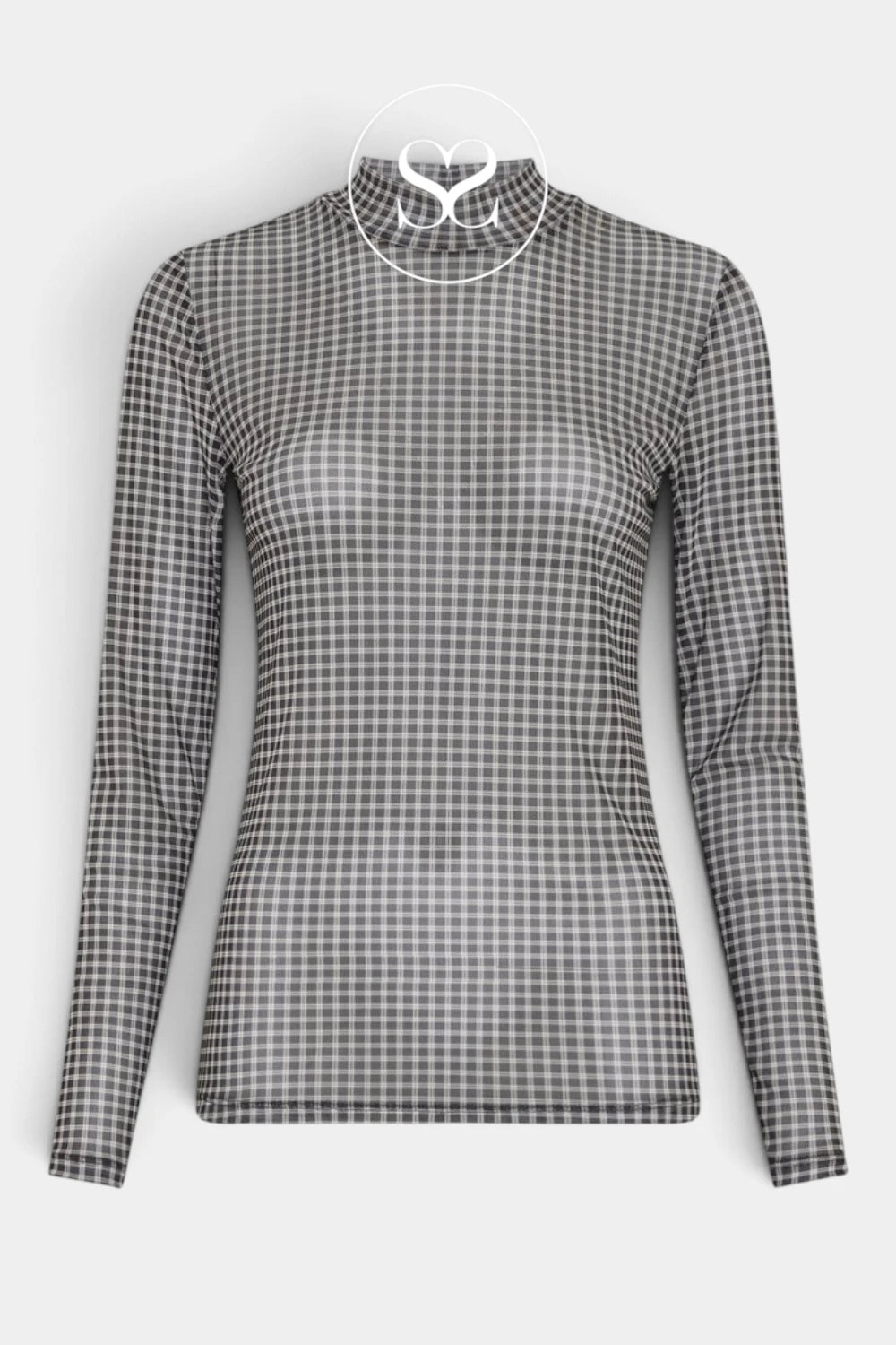 MSCH Copenhagen Black Check Mesh Top - Janie Illenora for Women -ireland
