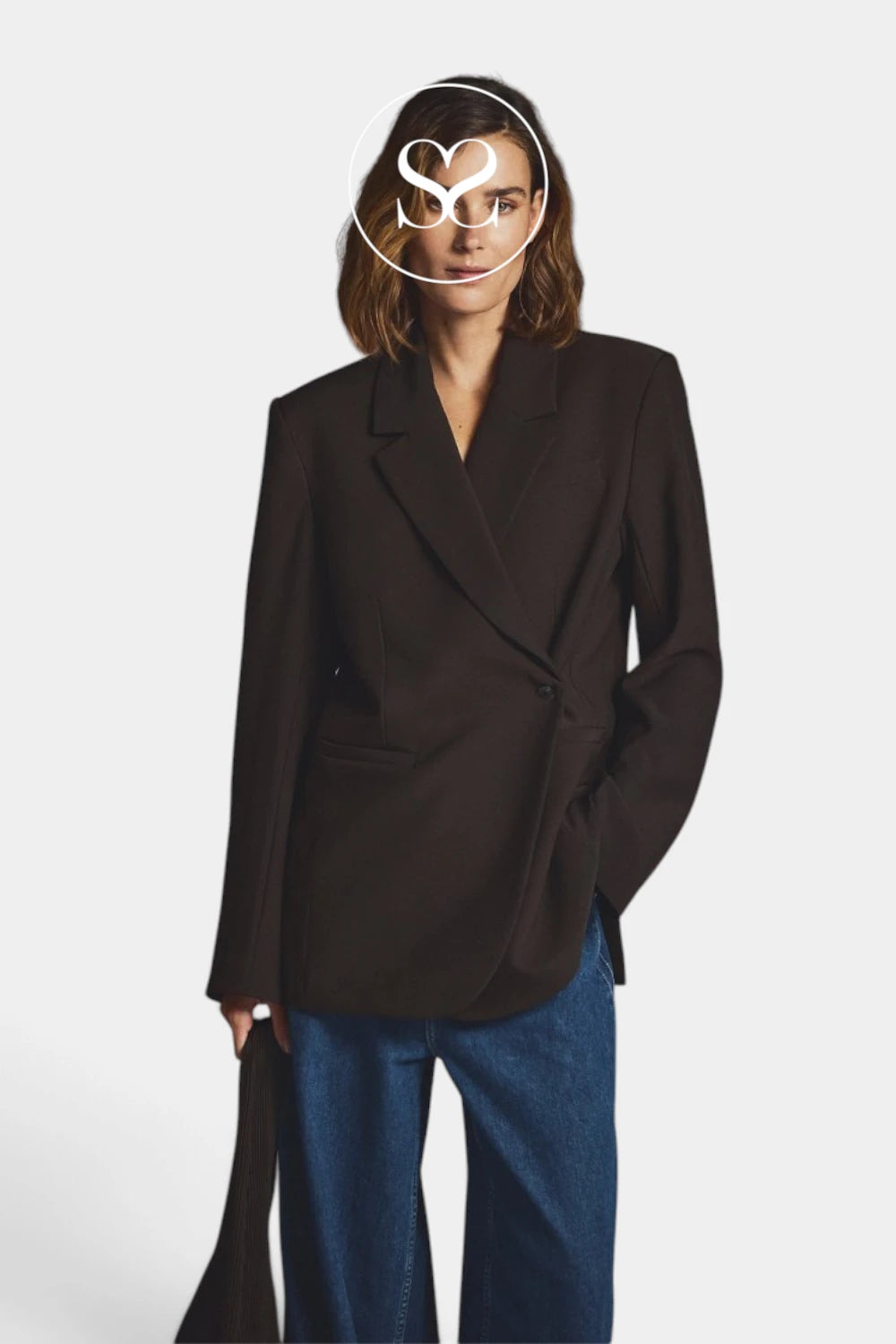 Brown Loose Fit Blazer - Vega