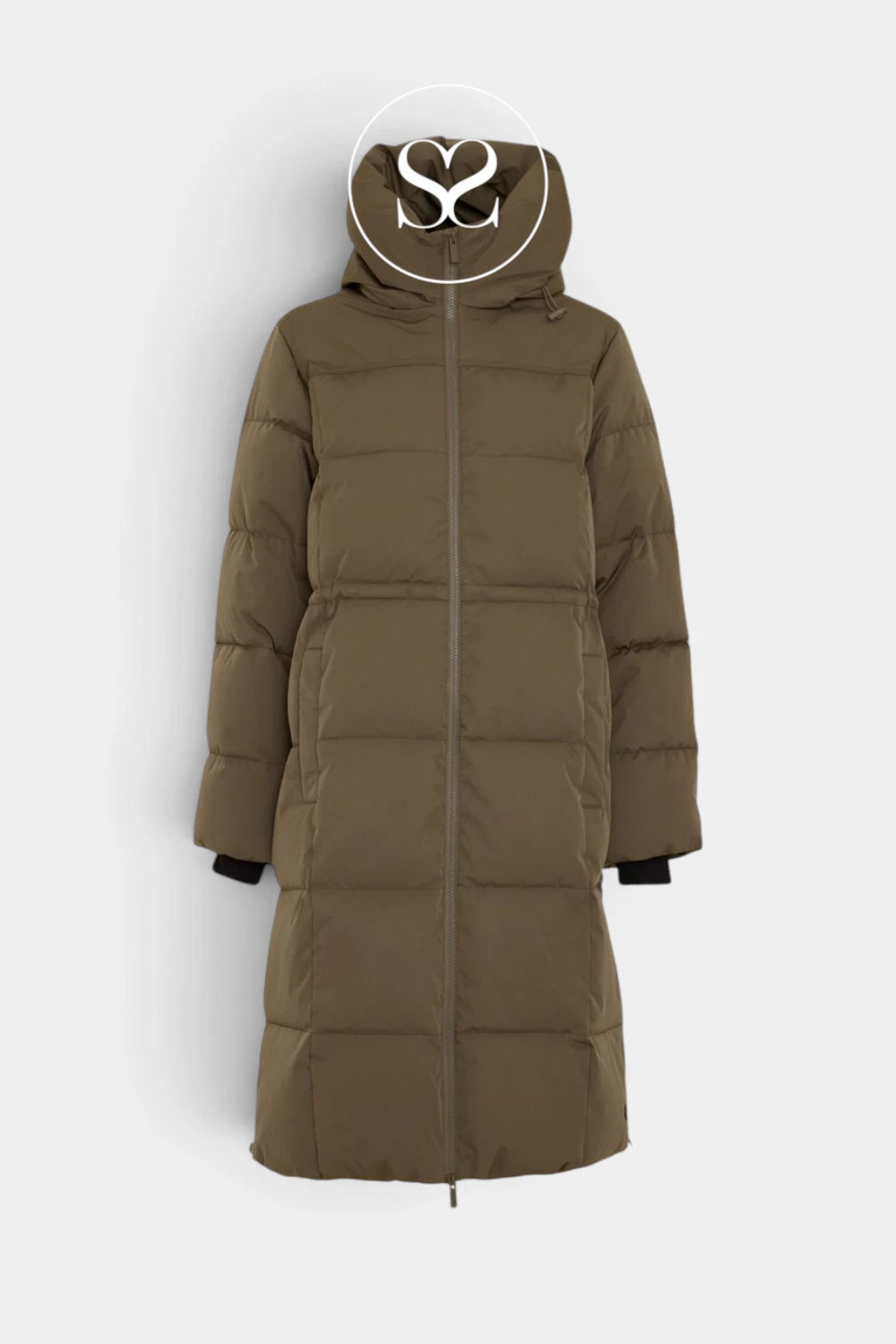MSCH Copenhagen Khaki Long Puffer Jacket - Pavinaria