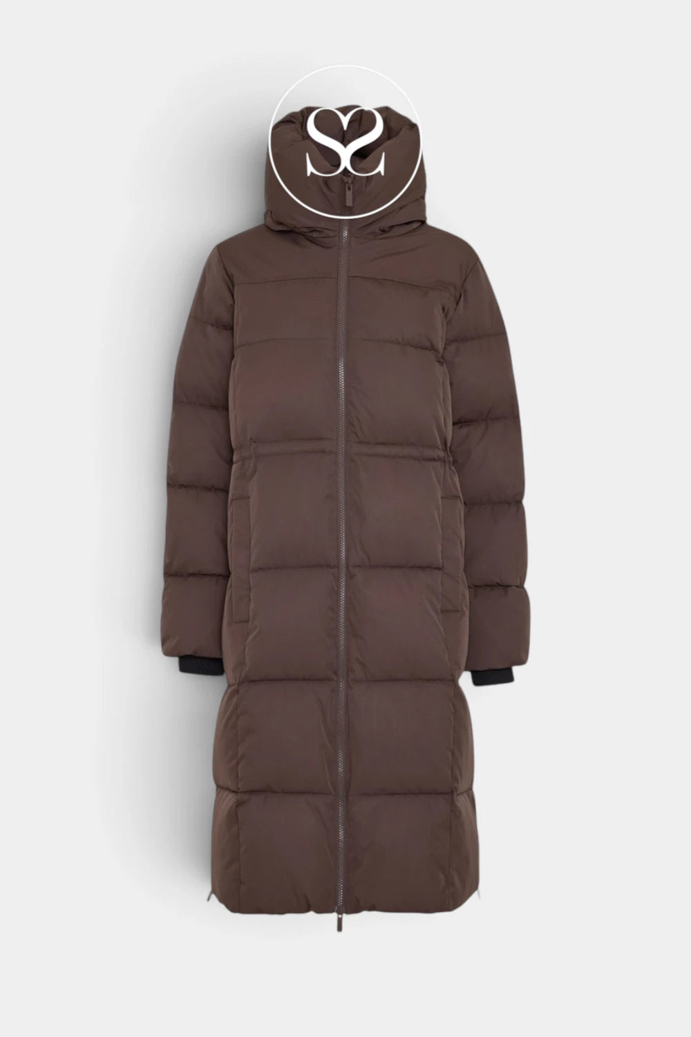MSCH Copenhagen Brown Long Puffer Jacket - Pavinaria