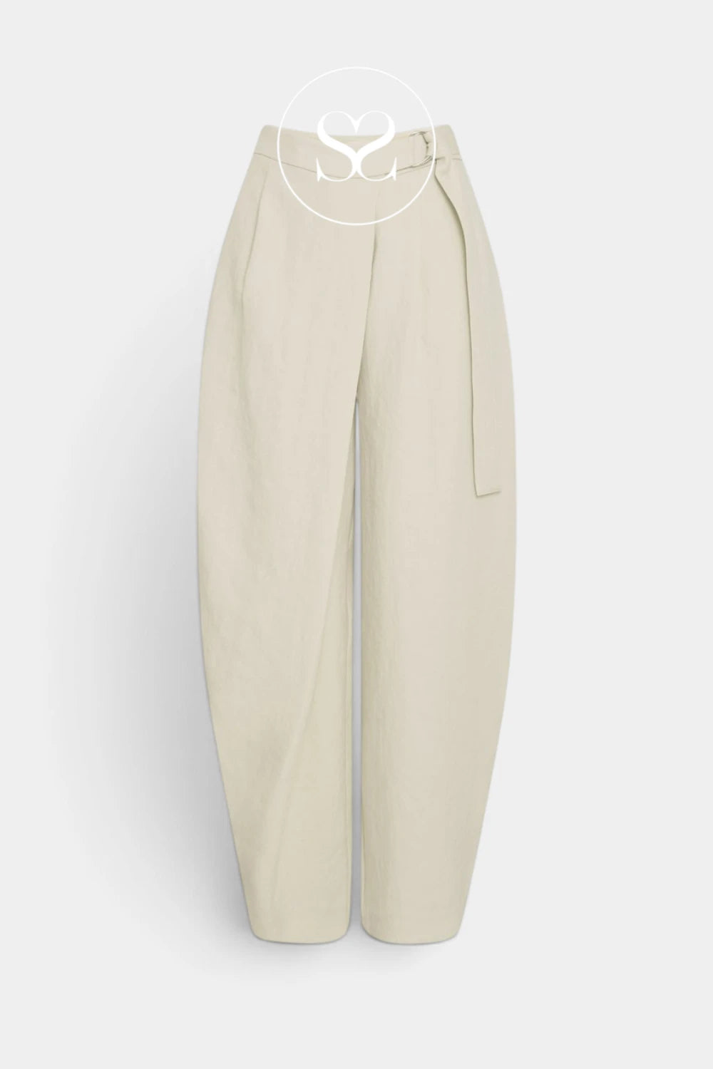 MSCH Copenhagen Beige Barrel Leg Trousers - Zein Esteriane ireland