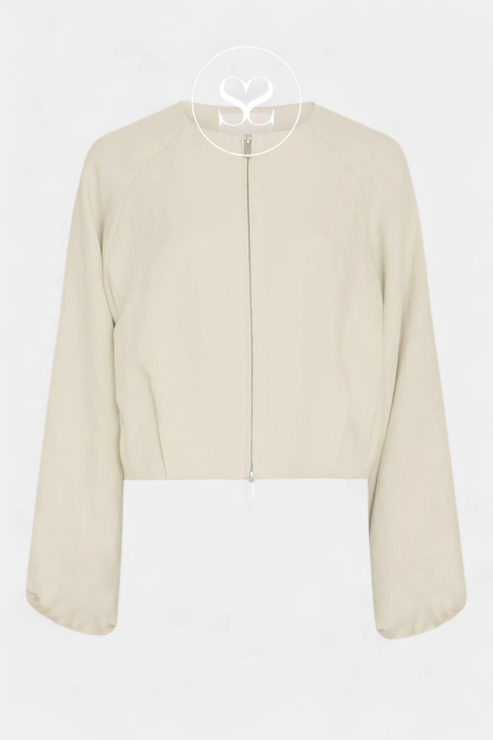 MSCH Copenhagen Beige Crew Neck Jacket - Zein Esteriane