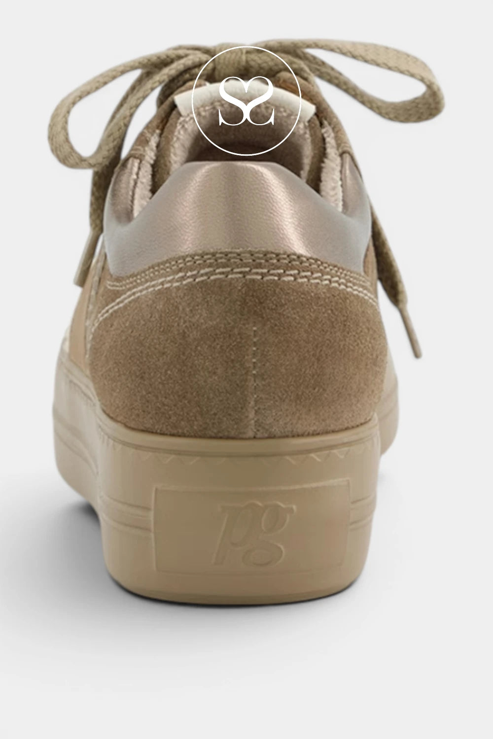 Paul Green Neutral everyday platform shoe designed with soft stitching, a padded collar and a statement thick sole for Women in Ireland