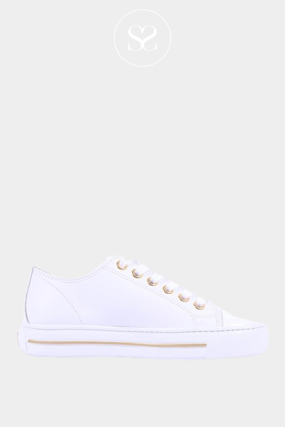 White paul green trainers with gold detailing