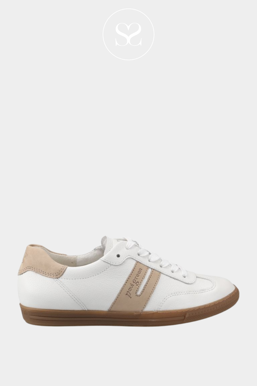 paul green 5350 white beige trainers